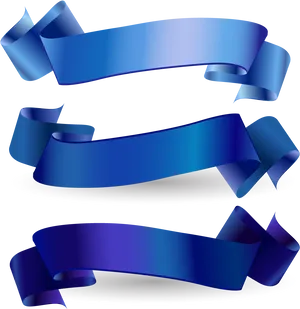 Blue Ribbon Banners Vector PNG Image