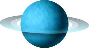 Blue Ringed Planet Illustration PNG Image