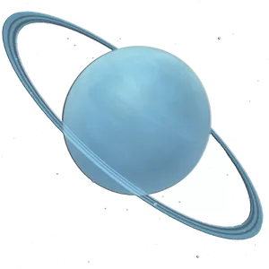 Blue Ringed Planet Space Art PNG Image