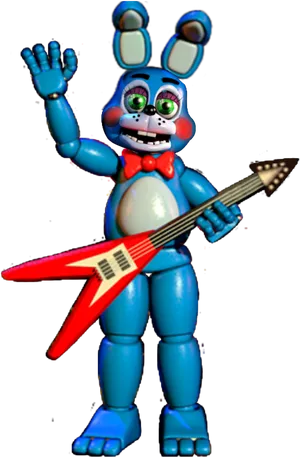 Blue Robot With Guitar PNG Image