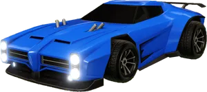 Blue Rocket League Car Render PNG Image