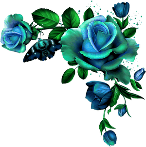 Vintage Flower Graphic Royalty - Blue Rose Border Png, Transparent Png PNG image with transparent background