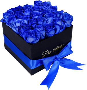 Black Box Of Blue Roses For Dad - Birthday Blue Flowers Transparent, HD Png Download PNG image with transparent background