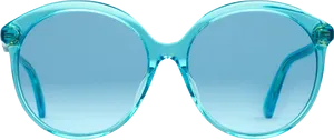 Blue Round Glasses Transparent Background PNG Image