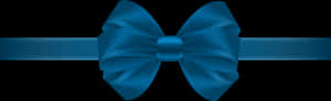 Blue Satin Bow Tie PNG image with transparent background