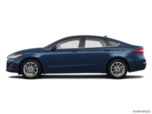 Blue Sedan Side View PNG Image