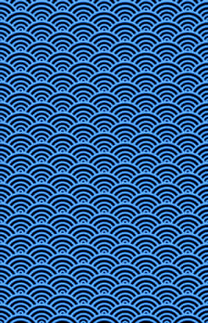 Blue Seigaiha Pattern PNG image with transparent background