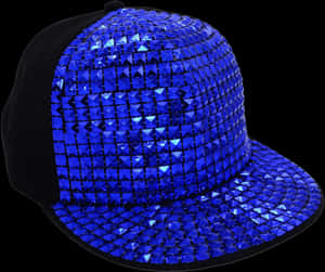 Blue Sequin Baseball Cap PNG image with transparent background