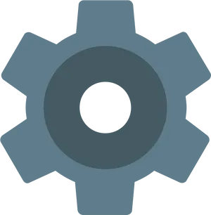 Blue Settings Gear Icon PNG Image