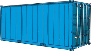 Blue Shipping Container Illustration PNG Image