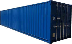 Blue Shipping Container Side View PNG Image