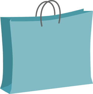 Blue Shopping Bag Graphic PNG image with transparent background