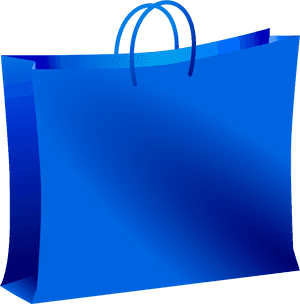 Blue Shopping Bag Vector PNG image with transparent background