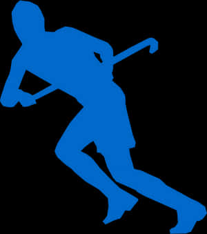 Blue Silhouette Baseball Player PNG with transparent background