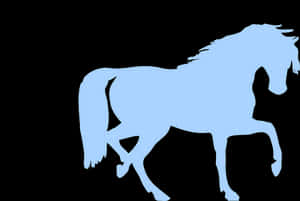 Blue Silhouette Horseon Black Background PNG image with transparent background