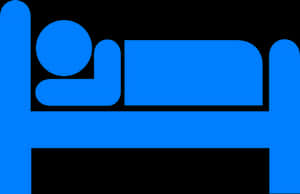 Blue Silhouette Person Sleepingin Bed PNG with transparent background