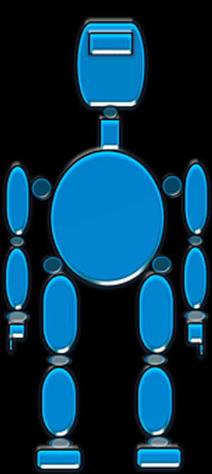 Blue Silhouette Robot PNG image with transparent background