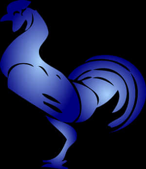 Blue Silhouette Rooster PNG image with transparent background