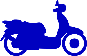 Blue Silhouette Scooter Graphic PNG Image