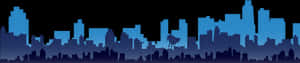 Blue Silhouette Skyline PNG image with transparent background