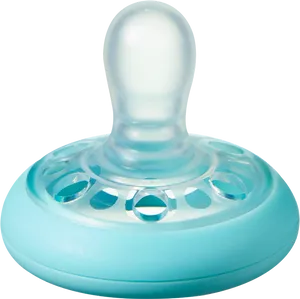 Blue Silicone Pacifier Isolated PNG Image