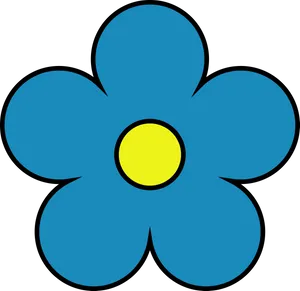 Blue Simple Flower Graphic PNG Image