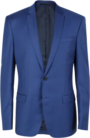 Blue Single Breasted Suit Jacket PNG Image