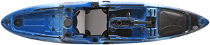 Blue Sit On Top Kayak Top View PNG with transparent background