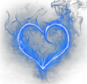 Blue Smoke Heart Art PNG Image