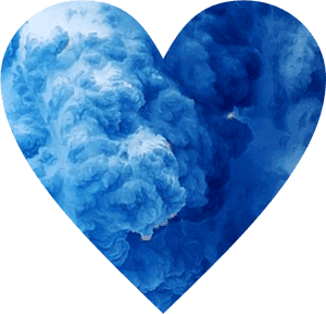 Blue Smoke Heart Shape PNG image with transparent background