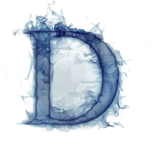 Blue Smoke Letter D Artistic Design PNG image with transparent background