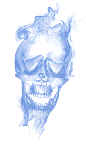 Blue Smoke Skull Art PNG Image