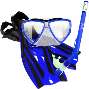 Blue Snorkeling Gear Set PNG Image