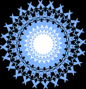 Blue_ Snowflake_ Mandala_ Art PNG image with transparent background