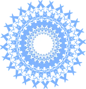 Blue_ Snowflake_ Mandala_ Art PNG Image