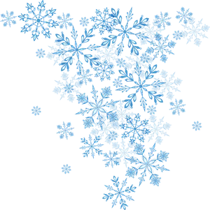 Blue Snowflakeson Black Background PNG Image