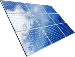 Blue Solar Panel Array.png PNG Image