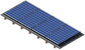 Blue Solar Panel Array PNG Image