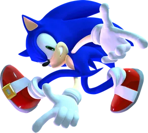 Blue Speedster Adventure Pose PNG Image