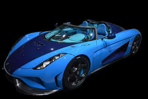 Blue Sports Car Black Background PNG with transparent background