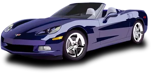 Blue Sports Car Illustration PNG Image