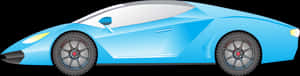 Blue Sports Car Illustration PNG image with transparent background