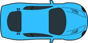 Blue_ Sports_ Car_ Top_ View_ Vector PNG Image