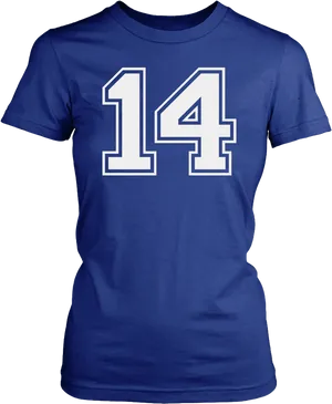 Blue Sports Jersey Number14 PNG Image