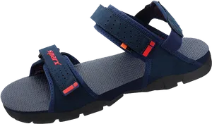Blue Sports Sandalswith Red Accents.png PNG Image