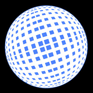 Blue Squares Sphere Illusion PNG image with transparent background