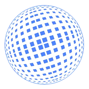 Blue Squares Sphere Illusion PNG Image