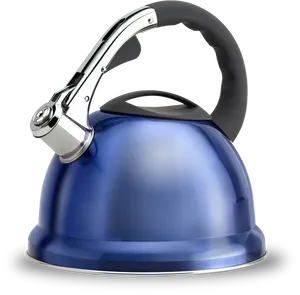 Blue Stainless Steel Kettle PNG Image