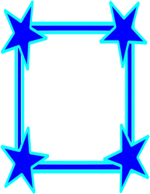 Blue Star Border Frame PNG Image