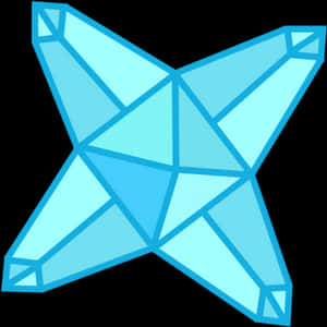 Blue Star Crystal Illustration PNG image with transparent background
